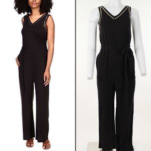 Michael Michael Kors Studded Belted Jumpsuit - Black
